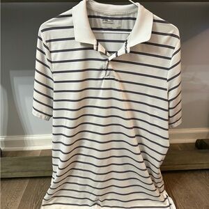 Polo RLX Striped Tech Pique Golf Shirt Blue Purple White Size Medium